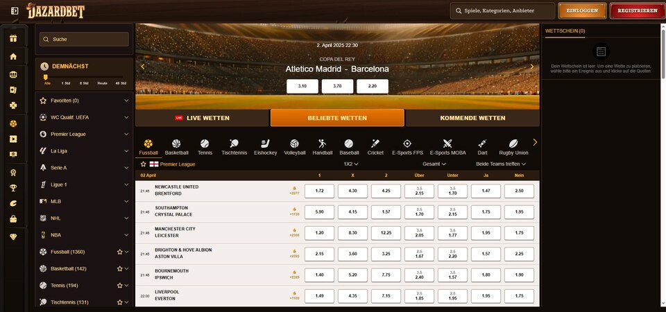 Bild für Dazardbet Sportwetten